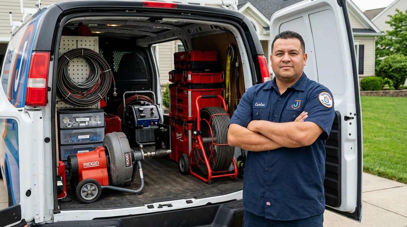 Professional drain cleaning equipment and Johns Plumbing LLC plumber in Purvis