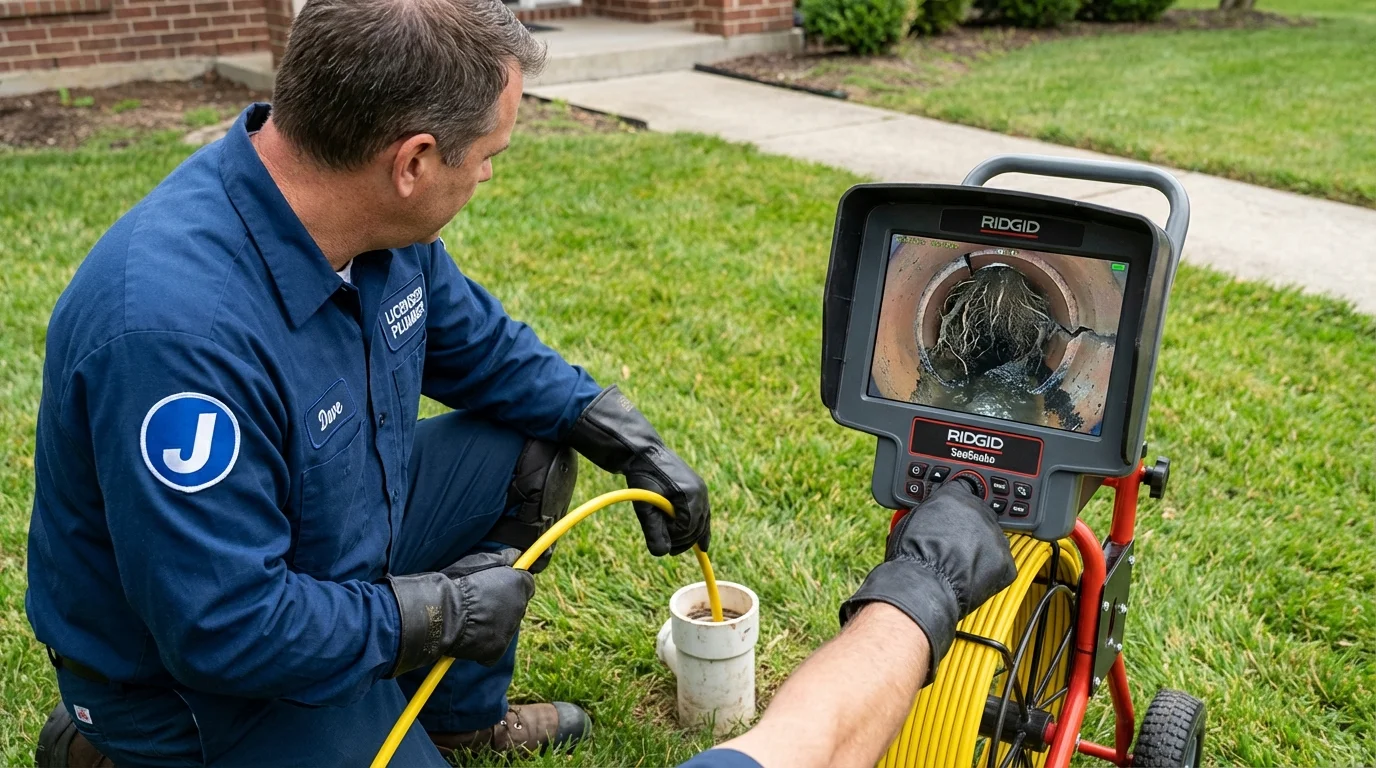 Sewer camera inspection being performed by Johns Plumbing LLC in Purvis