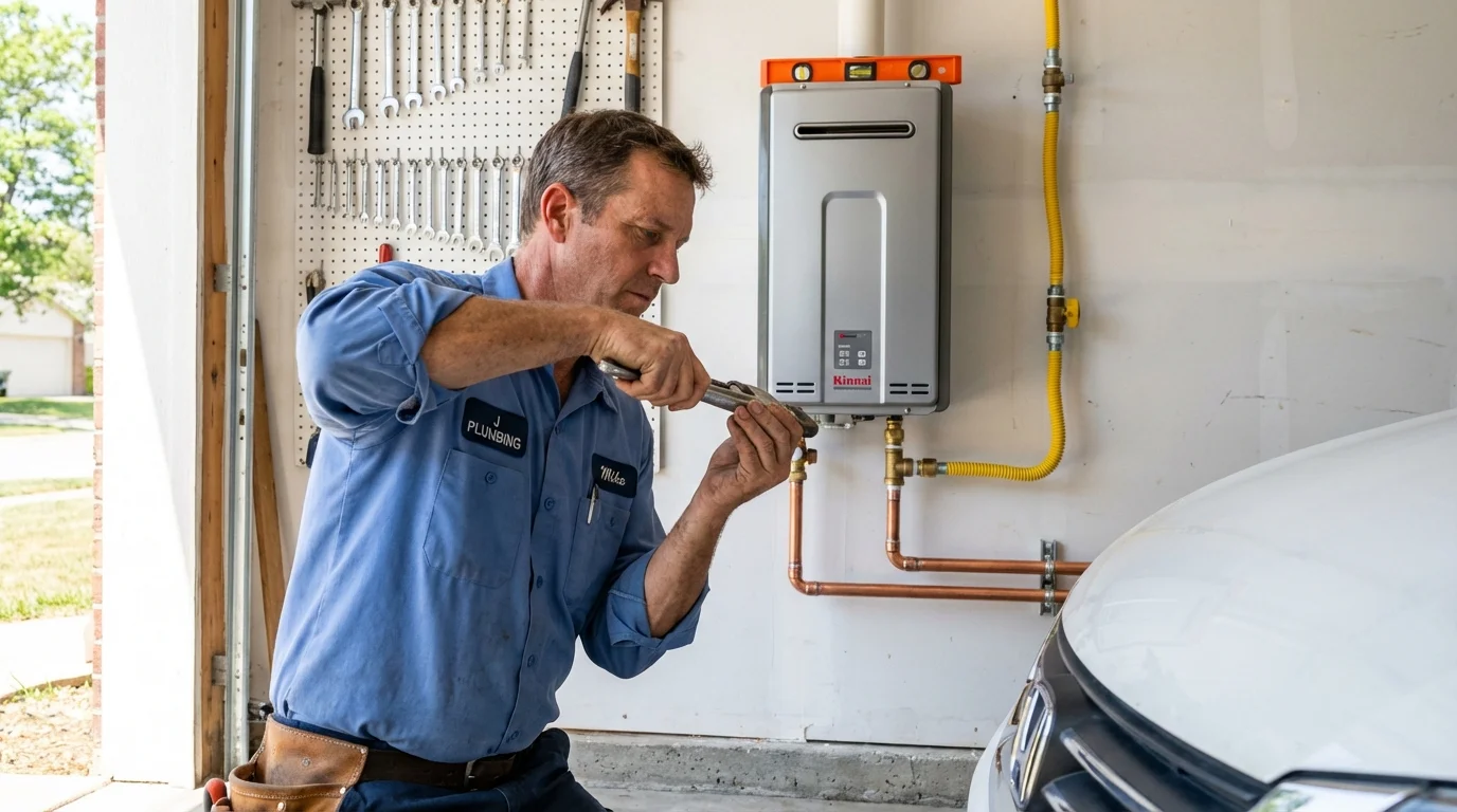 Tankless water heater installation by a Johns Plumbing LLC plumber in Purvis